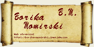 Borika Momirski vizit kartica